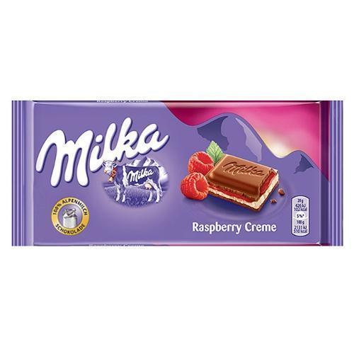 Milka Chocolate Bar Filled w. RASPBERRY Cream   100g (Milka) (4433752621090)