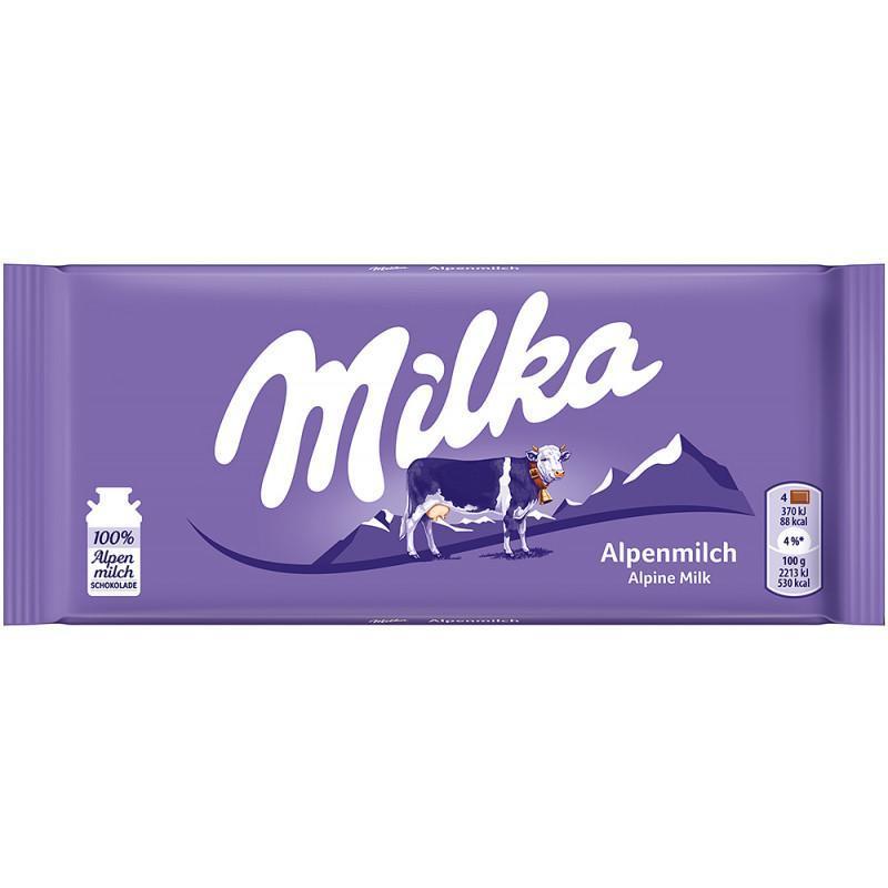 Milka Alpine Milk Chocolate  100g (Milka) (4433751998498)