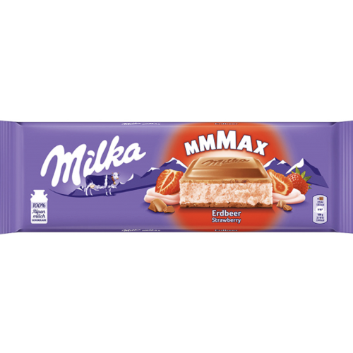 Milka Chocolate With Strawberry mmMax  300g (Milka) (4433752326178)