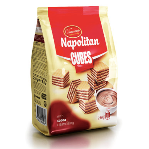 Napolitanke Wafers Cubes With Cocoa  250g (Vincinni) (4433728995362)