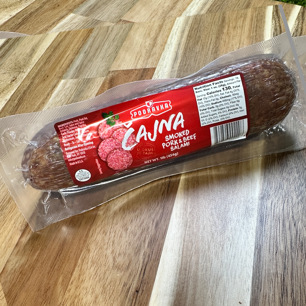 Shop Podravka CAJNA Smoked Pork and Beef Salami 1Lb (454g)(Podravka ...