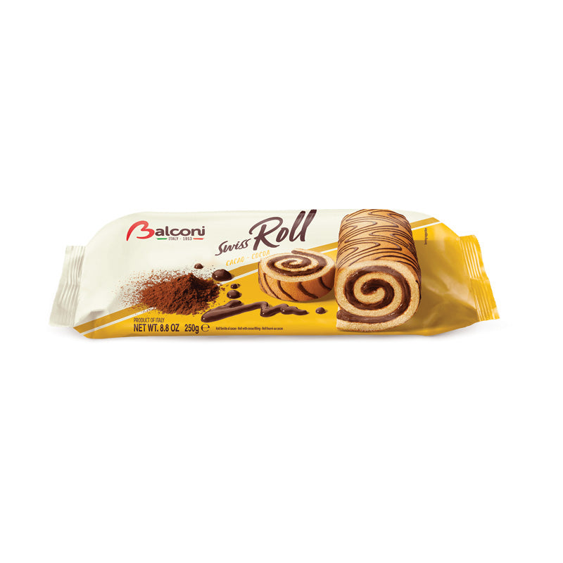 Swiss Roll Cake Filled with Cocoa 250g (Balconi) - MezeHub