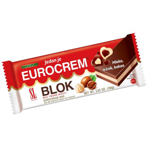 Eurocrem Blok Chocolate Bar  100g (Takovo) (4433736171554)