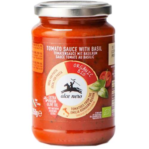 Organic Tomato Sauce with Basil 350g (Alce Nero) – MezeHub