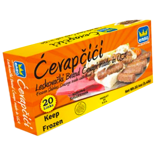 Leskovacki Beef Sausages / Cevapi Leskovacki 680g (Box) (EMSA) - MezeHub