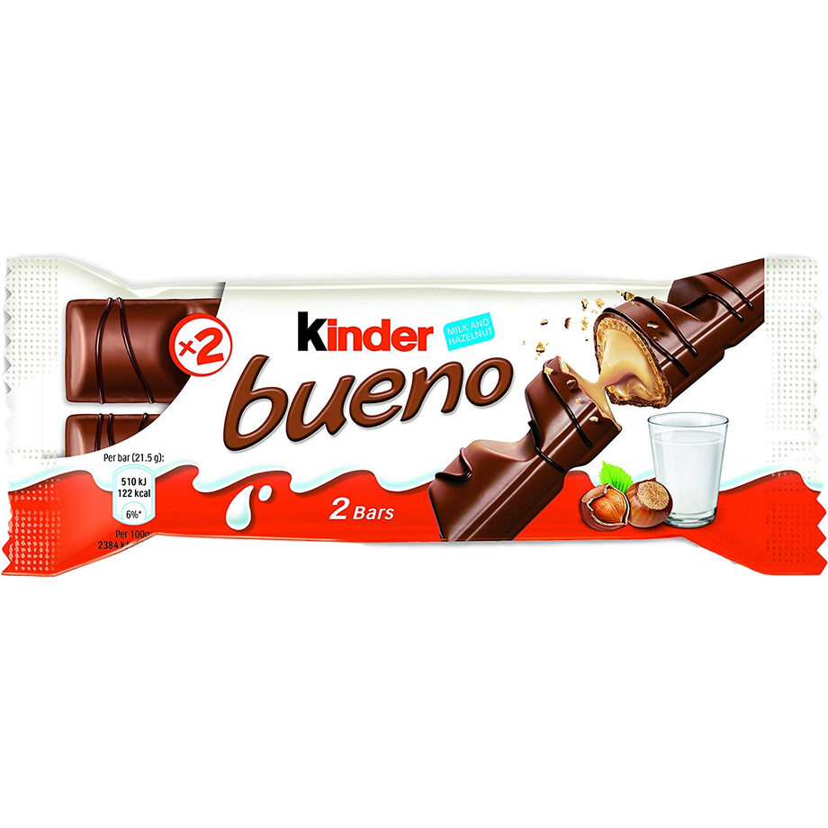 Bueno Chocolate Hazelnut Bar MezeHub (Kinder) – 43g