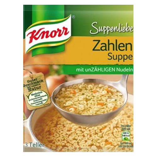 Noodle Numbers Soup Zahlen Suppe  84g (Knorr) (4433733615650)