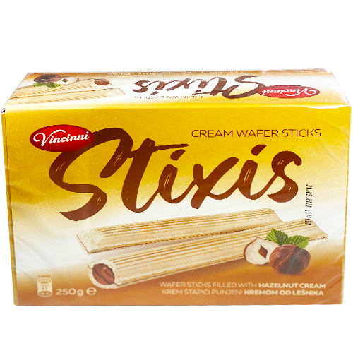 Shop Stixis Wafer Sticks Hazelnut Cream 250g (Vincinni) online - MezeHub